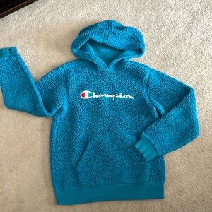 Champion turquoise blue Fleece Pullover Hoodie : youth sz Large